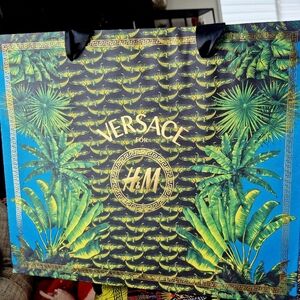 Luxury Versace for H&M Tropical Print Gift Bag  16 X13x4 Special Edition